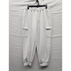 Express Womens Cargo Jogger Pants Gray Polyester Blend Casual Size XL